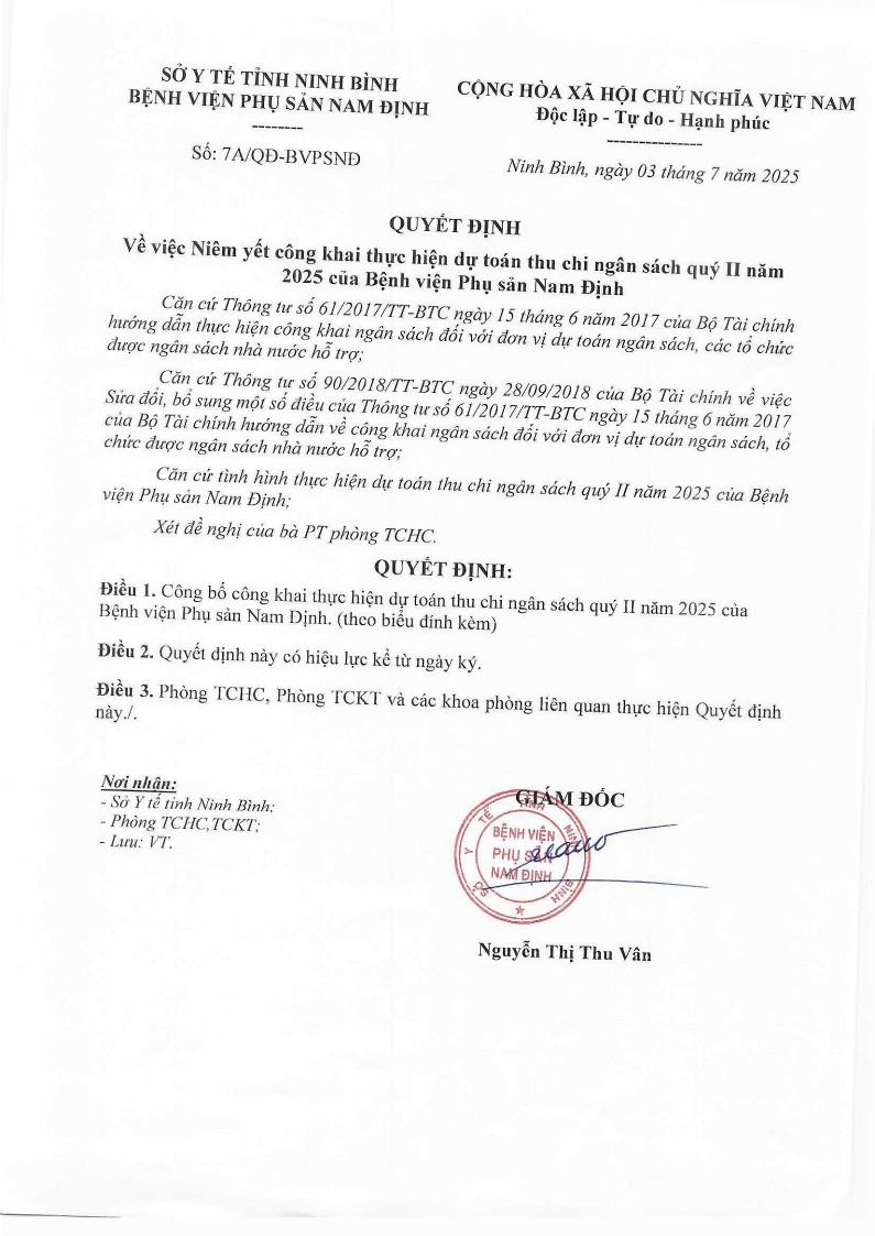 BÁO CÁO CÔNG KHAI SỐ LIỆU VÀ THUYẾT MINH TÌNH HÌNH QUYẾT TOÁN THU CHI NSNN QÚY 2 NĂM 2025