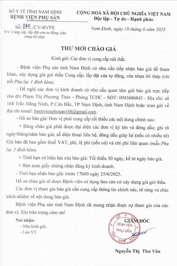 THƯ MỜI BÁO GIA